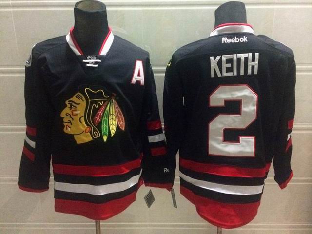 Chicago Blackhawks 2 Duncan Keith black nhl Jersey A patch