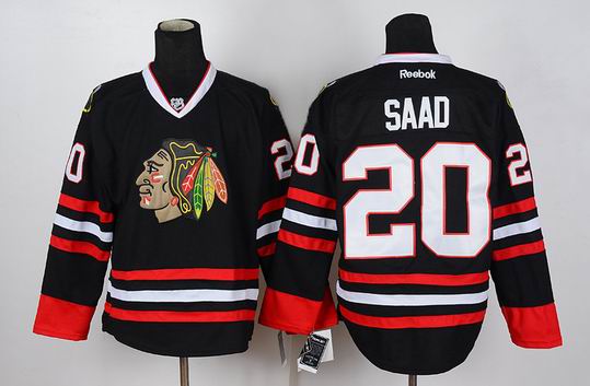 Chicago Blackhawks 20 SAAD black nhl Jersey