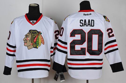 Chicago Blackhawks 20 SAAD white nhl jerseys