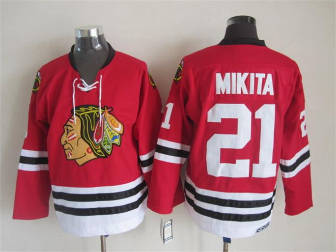 Chicago Blackhawks 21 Stan Mikita Red NHL hockey Jerseys