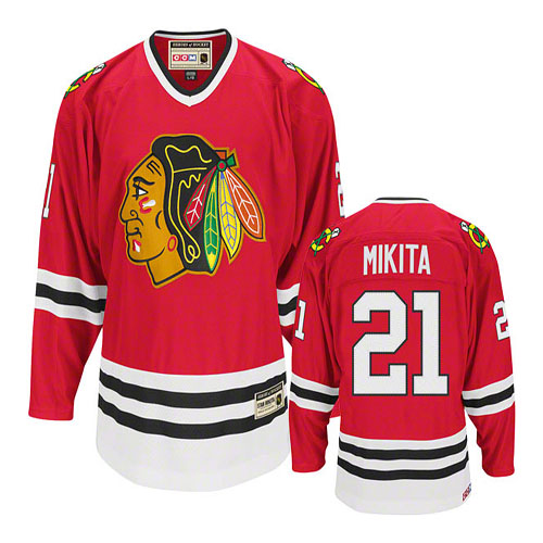 Chicago Blackhawks 21 Stan Mikita Red nhl men hockey Jersey