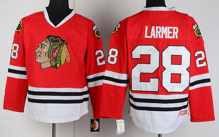 Chicago Blackhawks 28 LARMER Red NHL Jerseys