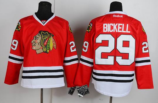 Chicago Blackhawks 29 BICKELL Red men NHL Jerseys