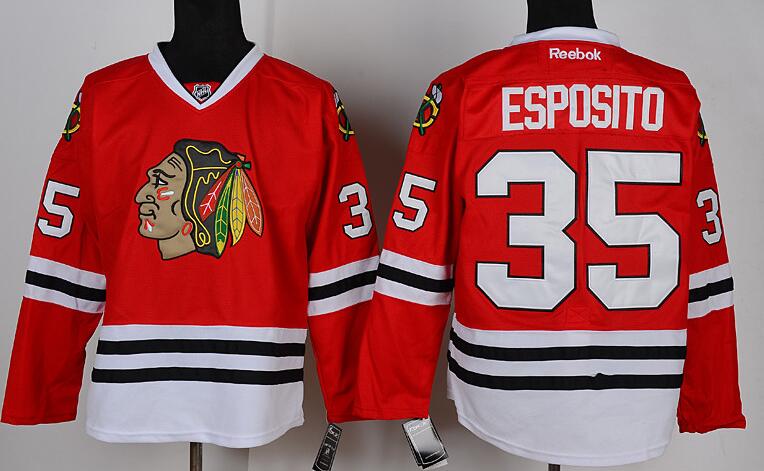 Chicago Blackhawks 35 ESPOSITO Red Jersey