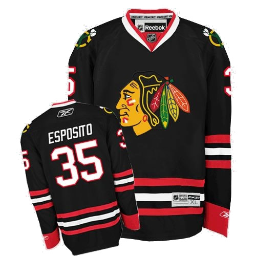 Chicago Blackhawks 35 Tony Esposito Jersey 35 Black nhl hockey Jerseys