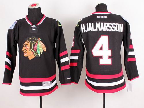 Chicago Blackhawks 4 HJALMARSSON men black nhl Jersey