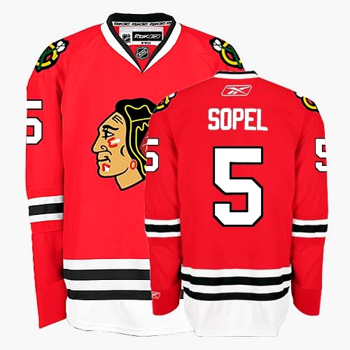 Chicago Blackhawks 5 Brent Sopel Red men nhl hockey Jerseys