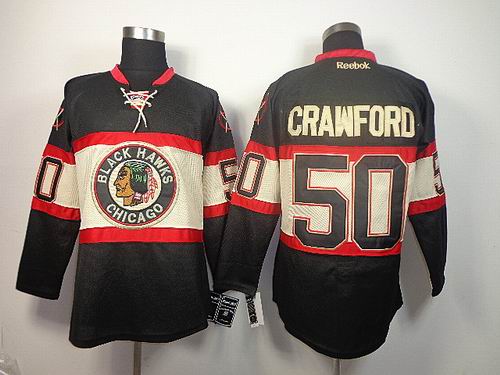 Chicago Blackhawks 50 CRAWFORD black new nhl men jersey