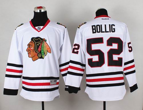 Chicago Blackhawks 52 Brandon Bollig White hockey men Jersey