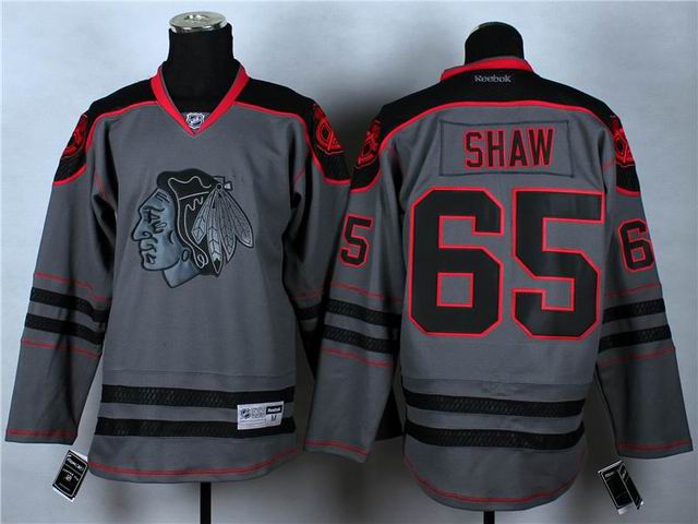 Chicago Blackhawks 65 Andrew Shaw gray Ice hockey men jerseys