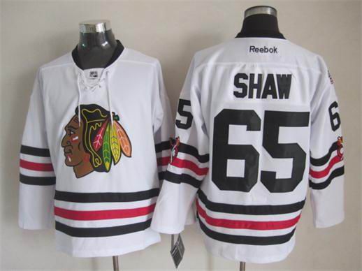 Chicago Blackhawks 65 Andrew Shaw white Ice hockey jerseys