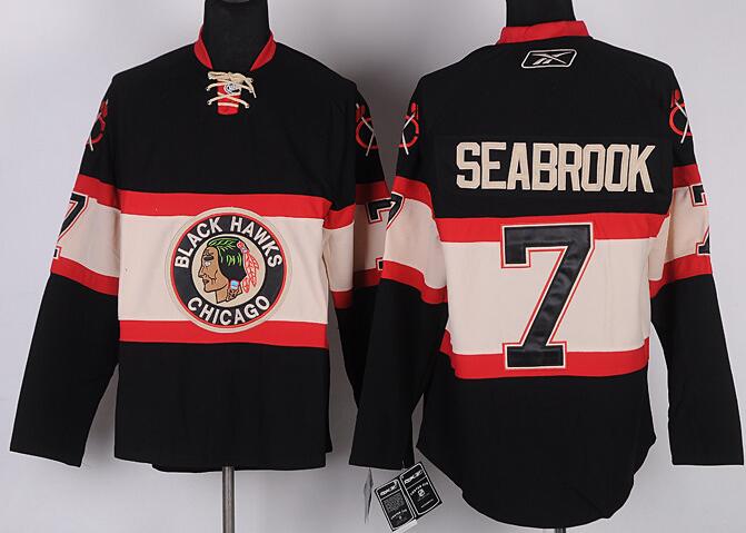 Chicago Blackhawks 7# Brent Seabrook black nhl hockey jersey