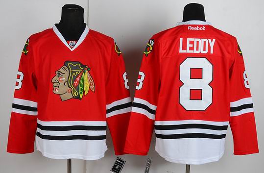 Chicago Blackhawks 8 LEDDY Red NHL Jerseys
