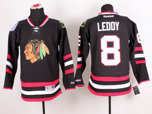 Chicago Blackhawks 8 LEDDY men black nhl Jersey