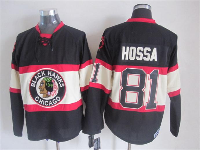 Chicago Blackhawks 81 Marian Hossa  black nhl hockey jerseys