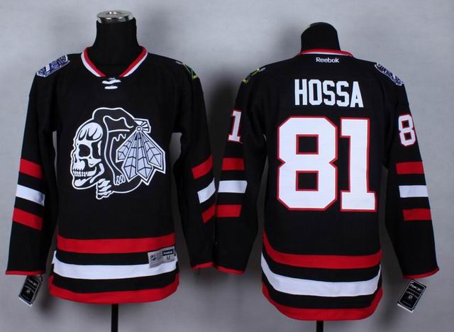 Chicago Blackhawks 81 Marian Hossa black Ice Hockey jersey