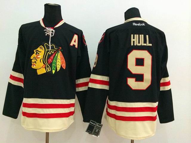 Chicago Blackhawks 9 Bobby Hull black hockey men Jerseys
