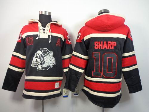 Chicago Blackhawks Patrick Sharp 10# black red NHL Hooded Sweatshirt