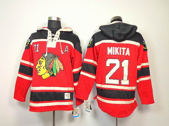 Chicago Blackhawks Stan Mikita 21# Red NHL Hooded Sweatshirt