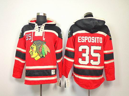 Chicago Blackhawks Tony Esposito 35# Red NHL Hooded Sweatshirt
