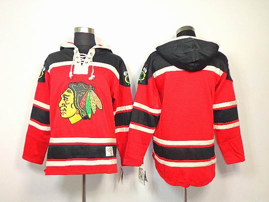 Chicago Blackhawks blank Red NHL Hooded Sweatshirt