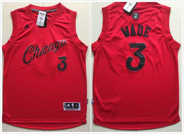 Chicago Bulls 3 Dwyane Wade red basketball 2017 NBA Christmas Jersey