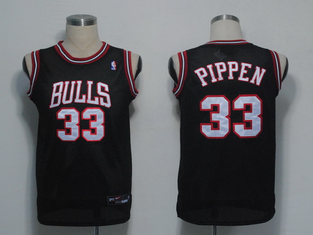 Chicago Bulls 33 PIPPEN  black nba jersey