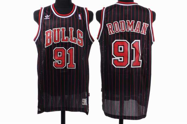 Chicago Bulls 91 RODMAN  black Adidas men NBA basketball jerseys