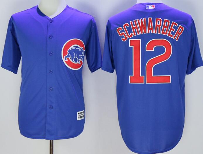 Chicago Cubs 12 Kyle Schwarber blue majestic men baseball mlb jerseys