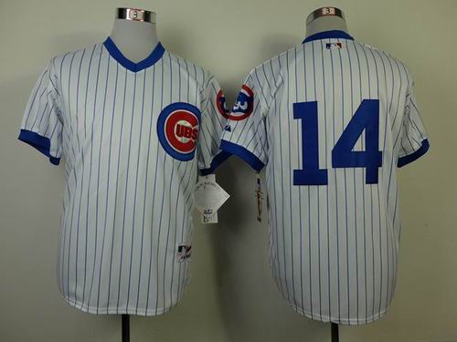 Chicago Cubs 14 Ernie Banks white blue stripe men baseball mlb  Jersey