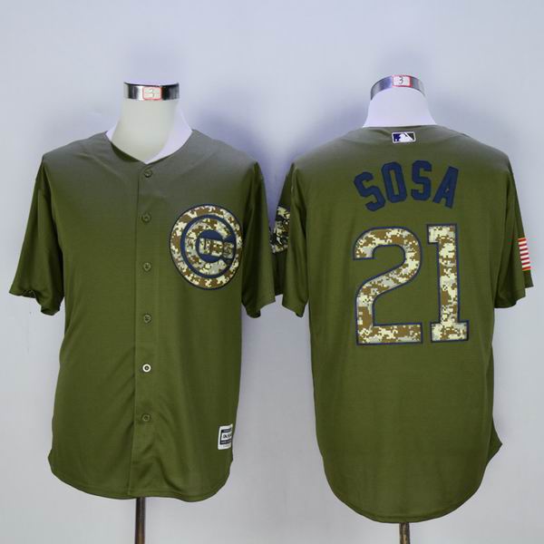 Chicago Cubs 21 Sammy Sosa green men baseball mlb  jersey