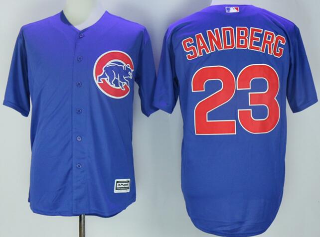 Chicago Cubs 23 Ryne Sandberg blue majestic men baseball mlb  jersey