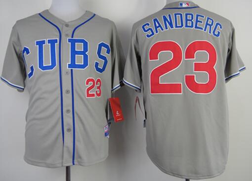 Chicago Cubs 23 Ryne Sandberg gray men baseball mlb jersey