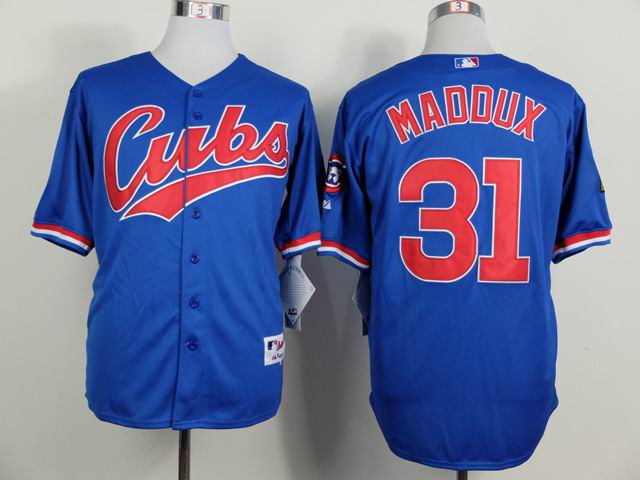 Chicago Cubs 31 Greg Maddux Blue men baseball mlb Jersey