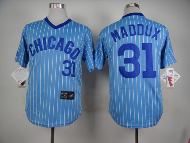 Chicago Cubs 31 Greg Maddux blue men baseball mlb jerseys