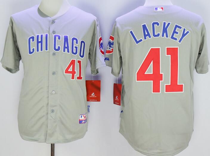 Chicago Cubs 41 John Lackey grey men mlb Baseball Jerseys