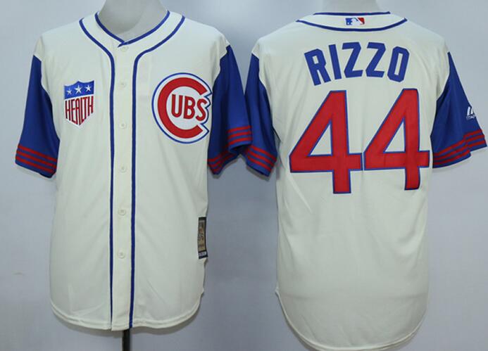 Chicago Cubs 44 Anthony Rizzo beige throwback men baseball mlb  jerseys