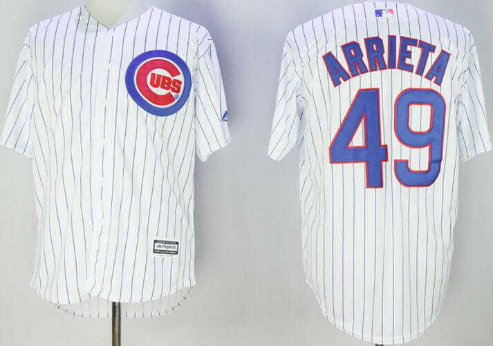 Chicago Cubs 49 Jake Arrieta white majestic men baseball mlb jersey