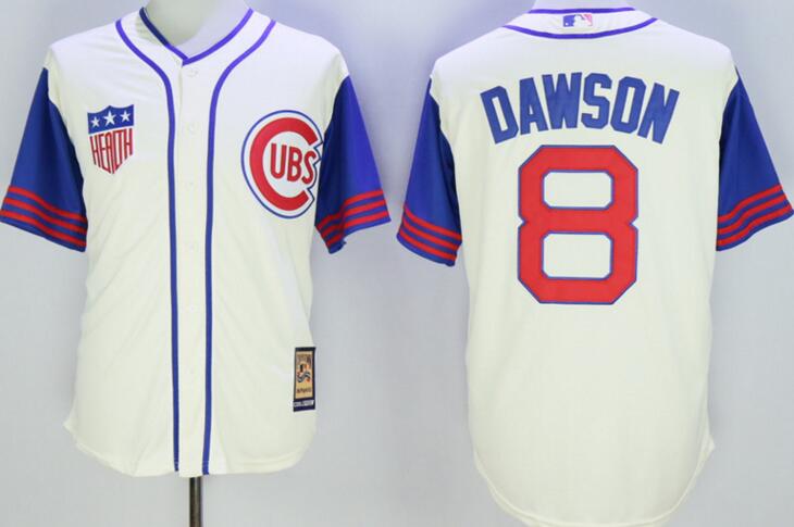 Chicago Cubs 8 Andre Dawson beige throwback men baseball mlb Jersey