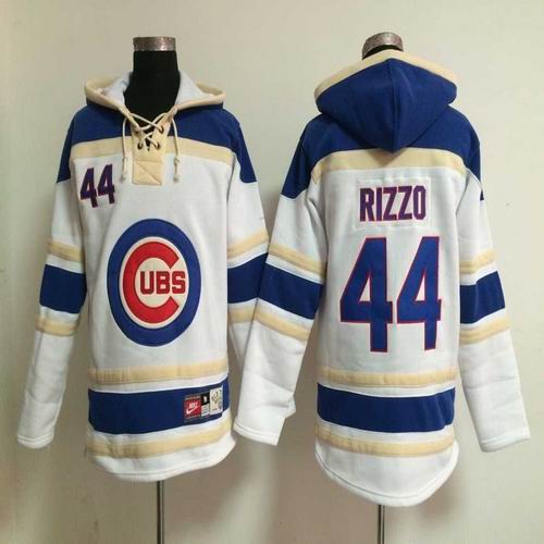 Chicago Cubs Anthony Rizzo 44 white gray mlb baseball Hooded Sweatshirt