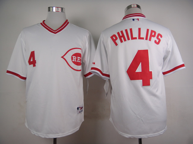 Cincinnati Reds 4 Brandon Phillips men white baseball mlb jerseys