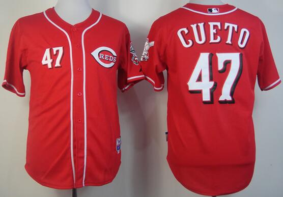 Cincinnati Reds 47 Johnny Cueto Red men baseball mlb Jerseys