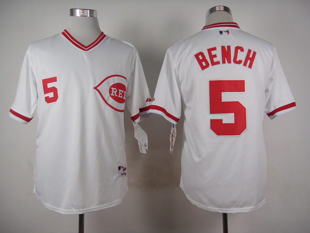 Cincinnati Reds 5 Johnny Bench White men baseball mlb jersey