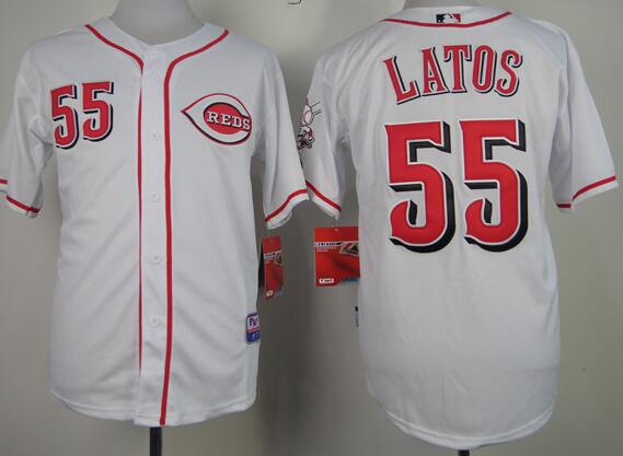 Cincinnati Reds 55 Mat Latos white men baseball mlb  Jerseys