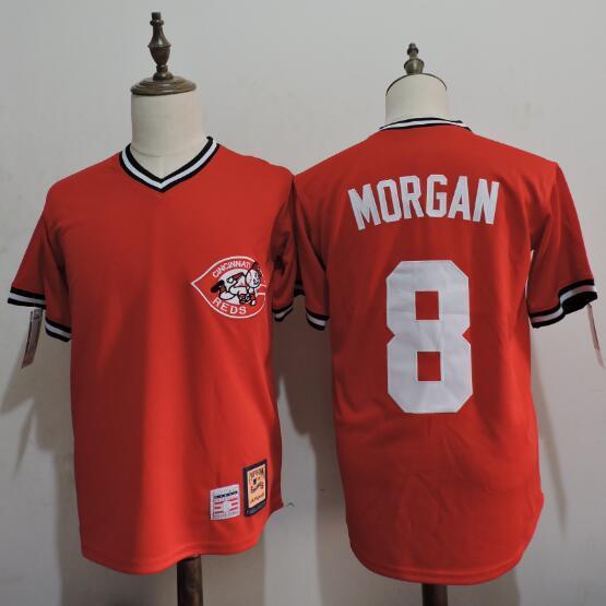 Cincinnati Reds 8 Joe Morgan red Throwback men baseball mlb jerseys