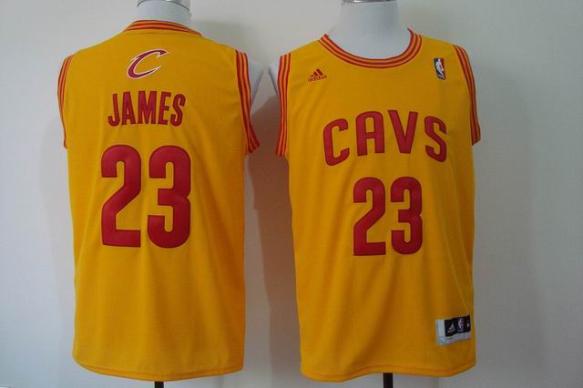 Cleveland Cavaliers 23 LeBron James yellow Swingman adidas men nba basketball jerseys