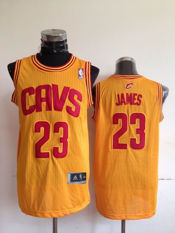 /Cleveland Cavaliers 23 LeBron-James-yellow-adidas men nba basketball jerseys