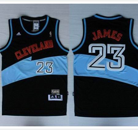 Cleveland Cavaliers 32 LeBron James black skyblue Revolution 30 Swingman Road Jerseys