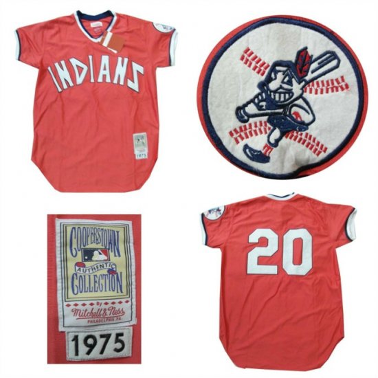 Cleveland Indians 20 Red MLB Mitchell And Ness men baseball mlb Jerseys