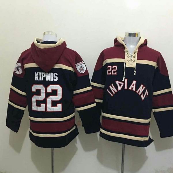 Cleveland Indians 22 Jason Kipnis red black baseball Hooded Sweatshirt